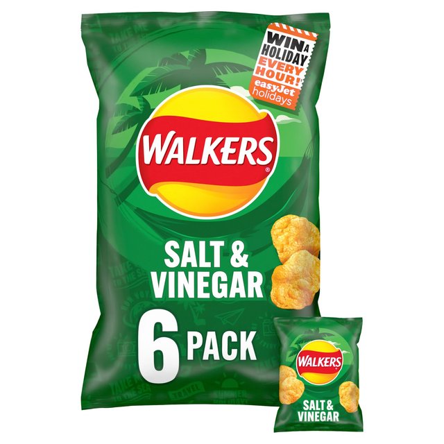 Walkers Salt & Vinegar Multipack Crisps, 6 Per Pack