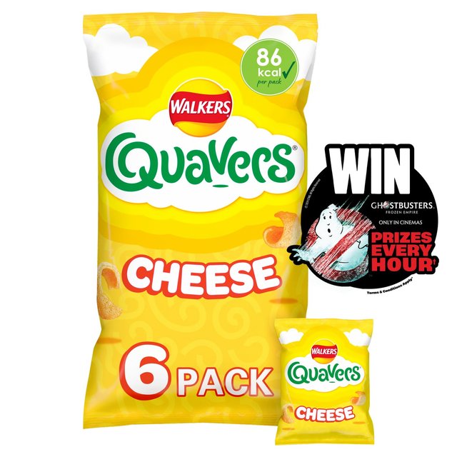 Walkers Quavers Cheese Multipack Snacks, 6 per Pack