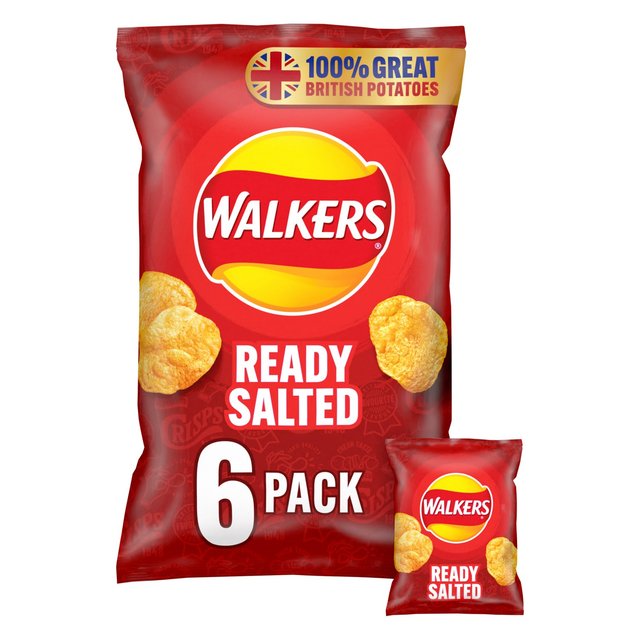Walkers Ready Salted Multipack Crisps, 6 Per Pack