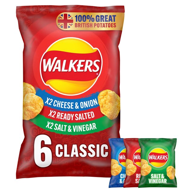 Walkers Classic Variety Multipack Crisps, 6 Per Pack