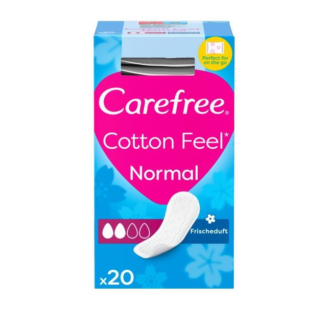 Carefree Cotton Fresh Scented Breathable Pantyliners Single Wrapped, 20 per Pack