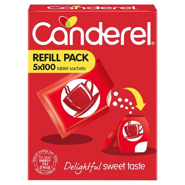 Canderel Original Low Calorie Sweetener Tablets Refill, 5 x 100 per Pack