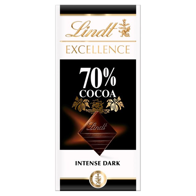 Lindt Excellence 70% Cocoa Dark Chocolate Bar, 100g