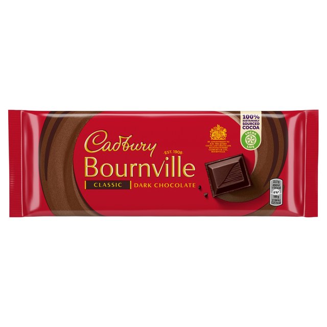 Cadbury Bournville Classic Dark Chocolate Bar, 180g
