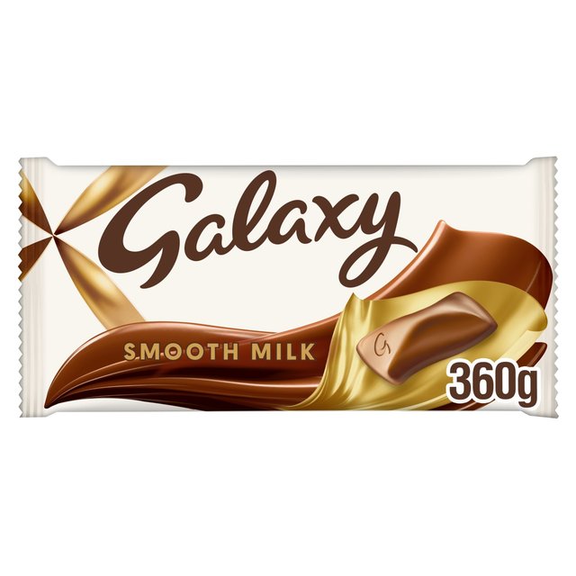 Galaxy Smooth Milk Chocolate Gift Large Sharing Block Bar Vegetarian, 360g