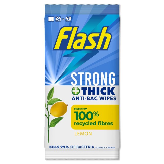 Flash Antibacterial Cleaning Wipes, 48 Per Pack