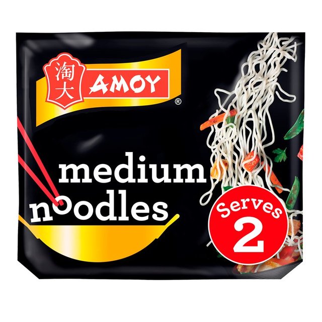 Amoy Straight To Wok Medium Noodles, 2 x 150g