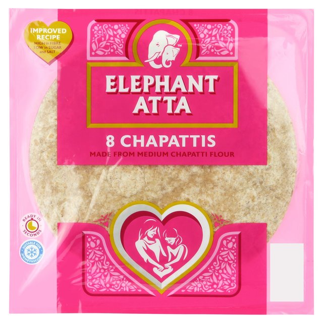 Elephant Atta, One Size, Chapattis Brown Wheat Flour, 8 Per Pack