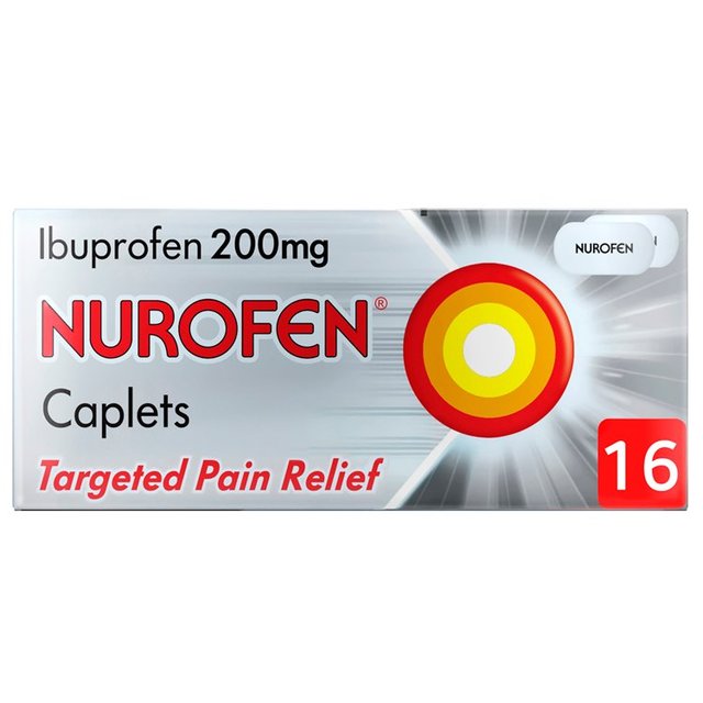 Nurofen Targeted Pain Relief Ibuprofen 200mg Caplets, 16 Per Pack