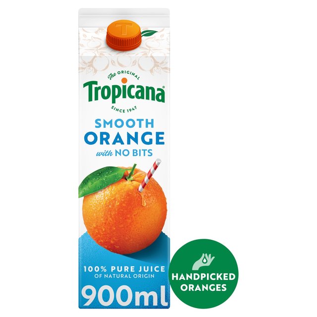 Tropicana Pure Smooth Orange Fruit Juice, 900ml