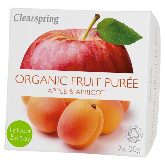 Clearspring Organic Apple & Apricot Dessert, 2 x 100g