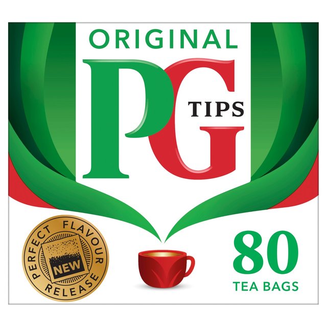 PG Tips Original Biodegradable Black Tea Bags, 80 Per Pack