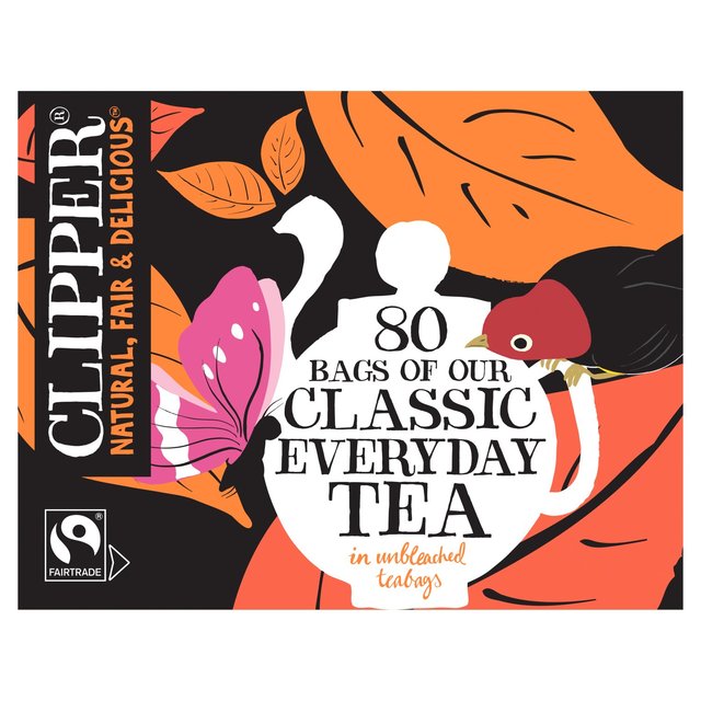 Clipper Fairtrade Everyday Tea Bags, 80 Per Pack