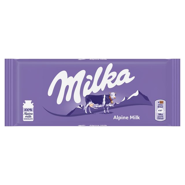 Milka Alpine Milk Chocolate Bar, 100g