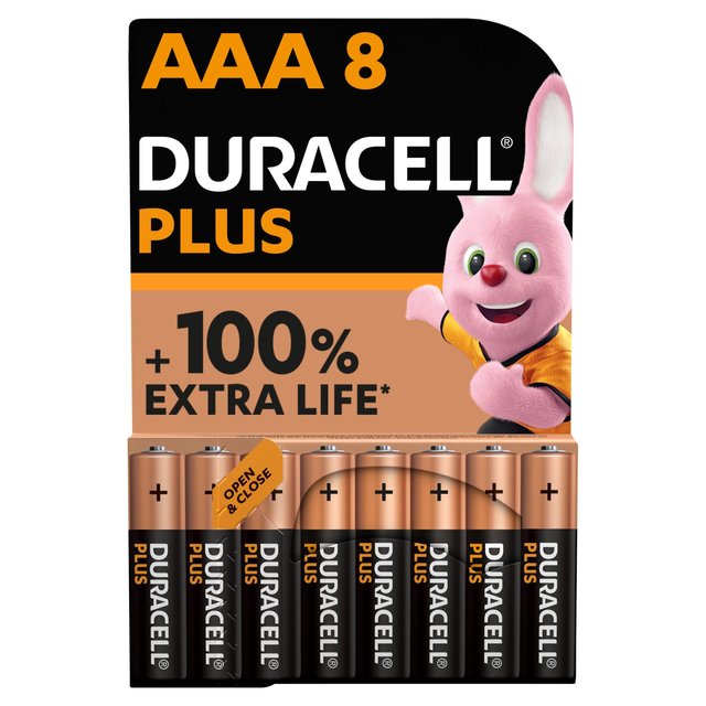 Duracell Plus 100% Aaa Alkaline Batteries, 8 per Pack