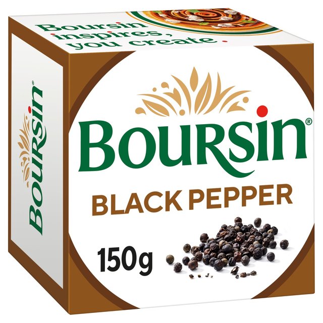 Boursin Black Pepper Soft French Cheese, 150g