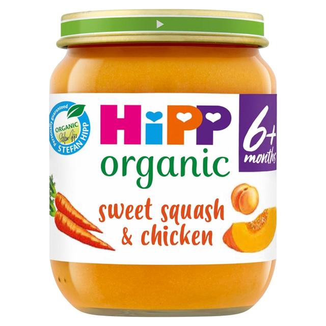 HiPP Organic Sweet Squash & Chicken Baby Food Jar 6+ Months, 125g