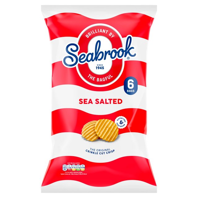 Seabrook Crinkle Cut Sea Salt Crisps, 6 Per Pack
