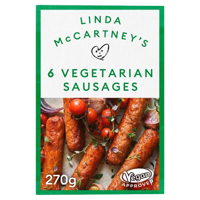 Linda McCartney 6 Frozen Vegetarian Sausages, 270g