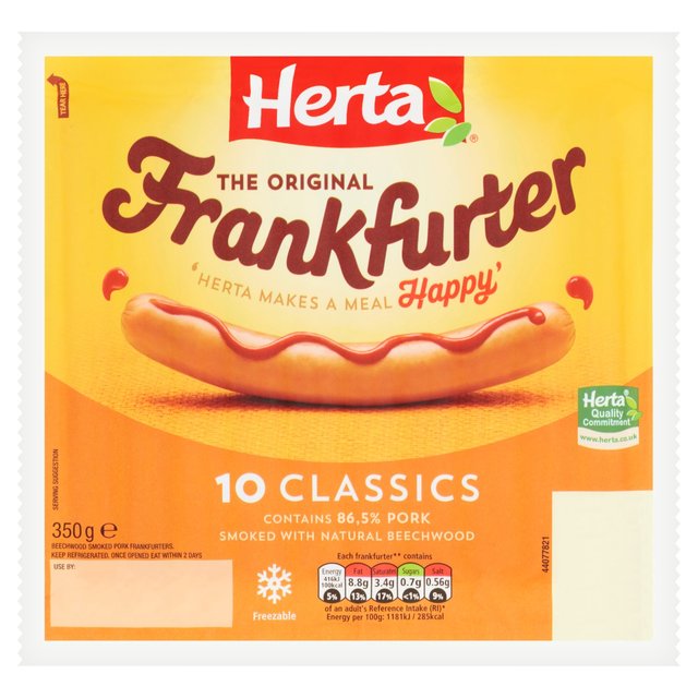 Herta 10 Frankfurters Hot Dogs, 350g