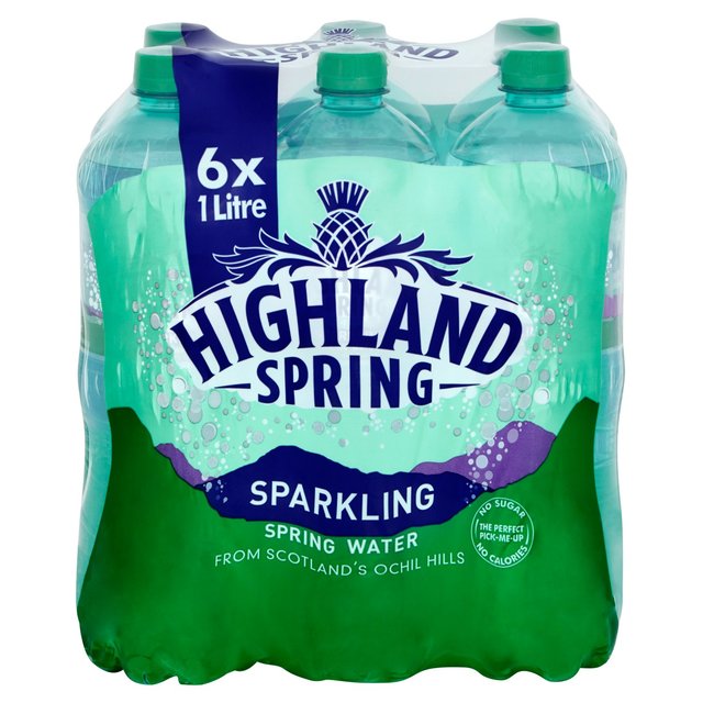 Highland Spring Sparkling Water, 6 x 1L