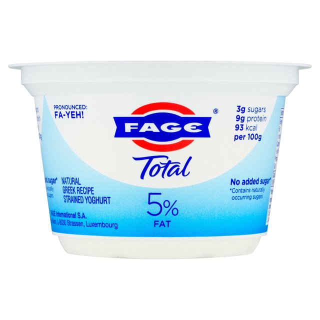 Fage Total 5% Fat Natural Greek Recipe Strained Yoghurt, 150g
