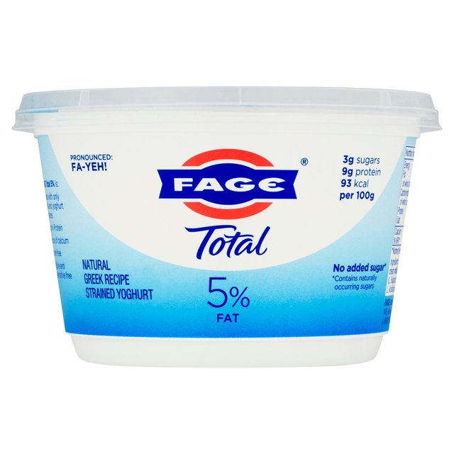 Fage Total 5% Fat Natural Greek Recipe Strained Yoghurt, 450g