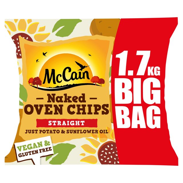 McCain Naked Oven Chips Straight Cut Frozen, 1.7kg