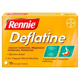 Rennie Deflatine Trapped Wind Relief Tablets 18 per pack
