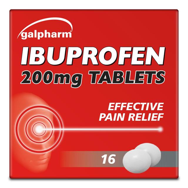 Galpharm Ibuprofen 200mg Coated Tablets, 16 Per Pack
