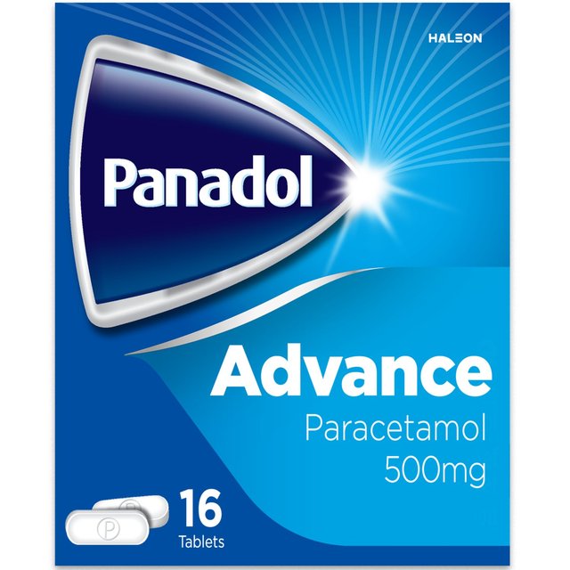 Panadol Advance Paracetamol Pain Killers 500mg Tablets, 16 Per Pack