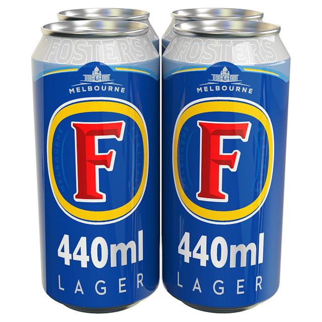 Foster’s Lager Beer Cans, 4 x 440ml