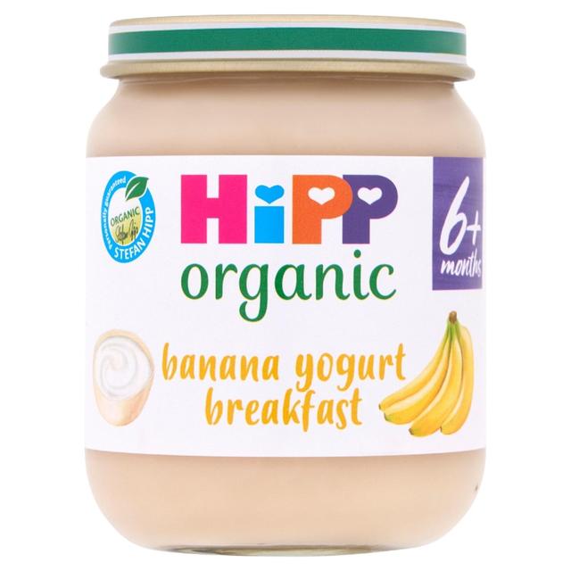 HiPP Organic Banana Yogurt Breakfast Baby Food Jar 6+ Months, 125g