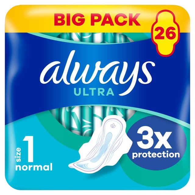Always Sanitary Towels Ultra Normal, Size 1, Wings