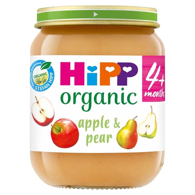 HiPP Organic Apple and Pear Baby Food Jar 4+ Months, 125g