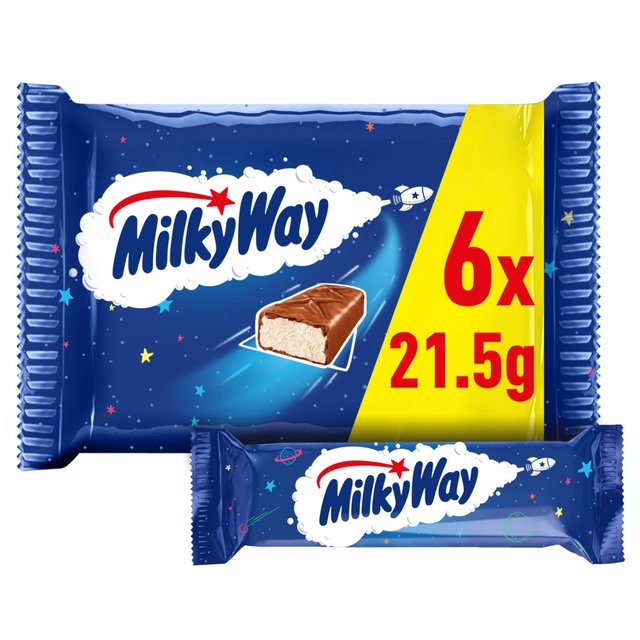 Milky Way Nougat & Milk Chocolate Snack Bars Multipack 6x21.5g