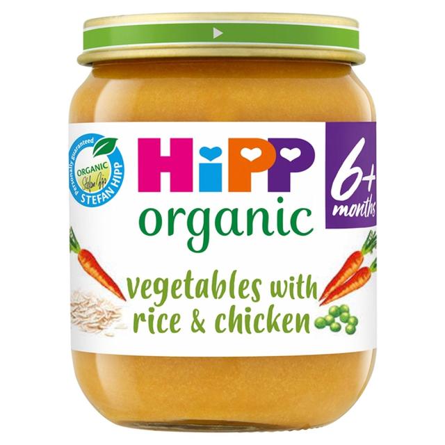 HiPP Organic Vegetables With Rice And Chicken Baby Food Jar 6+ Months, 125g