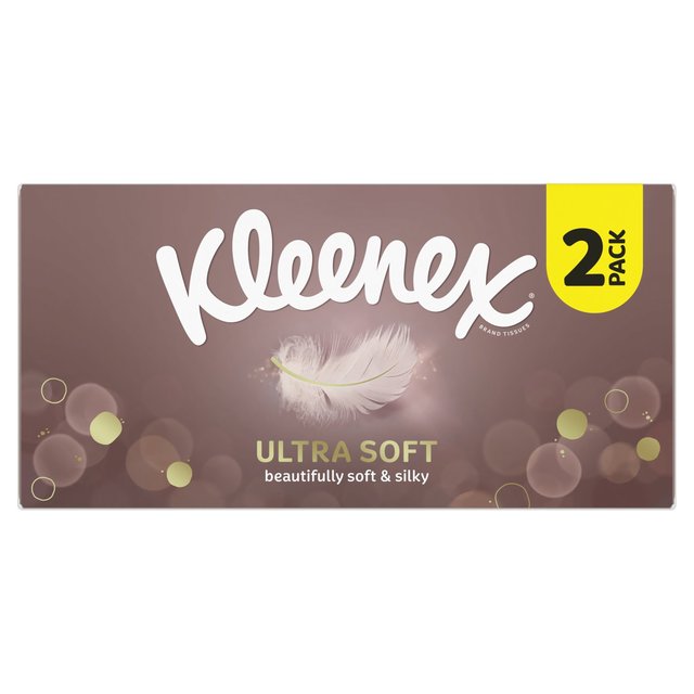 Kleenex Ultra Soft Facial Tissues, Twin Box, 2 x 64 per Pack