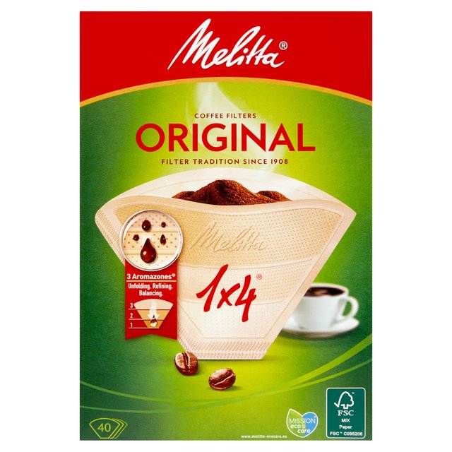 Melitta Four Cup Filter Papers, 40 Per Pack