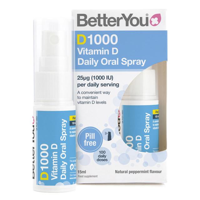 BetterYou D1000 Vitamin D Daily Oral Spray, 15ml