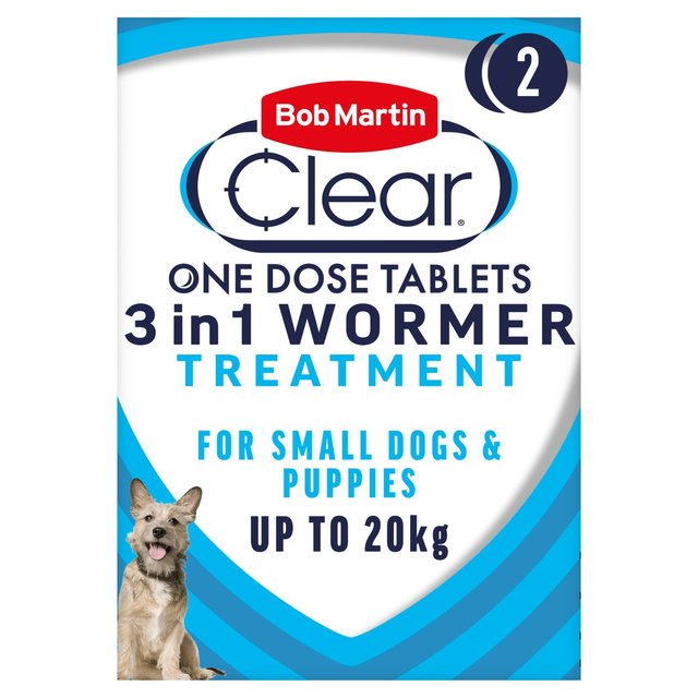 Bob Martin 3in1 Dewormer Tablets for Dogs, 2 Per Pack