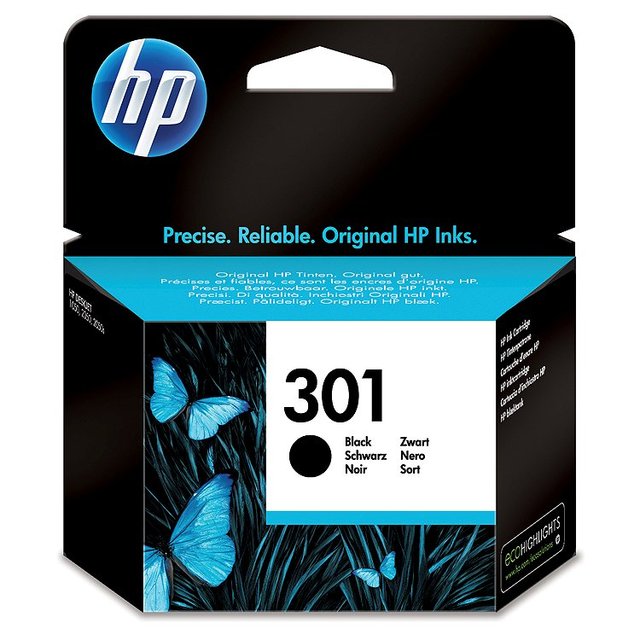 HP 301 Black Ink Cartridge, One Size