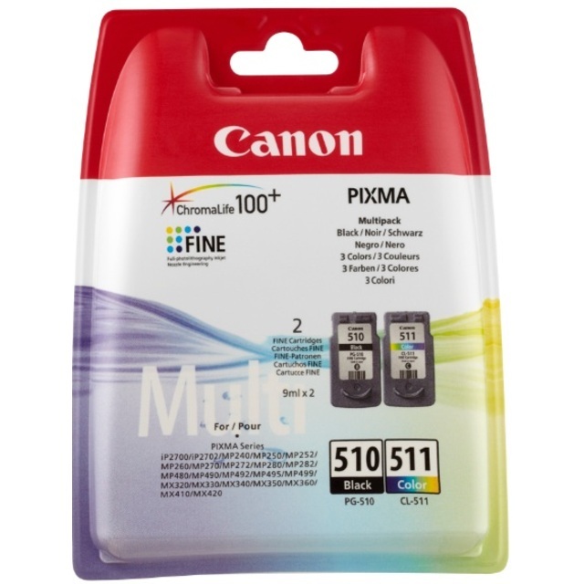 Canon PG-510 & CL-511 Multi Pack, 2 per Pack