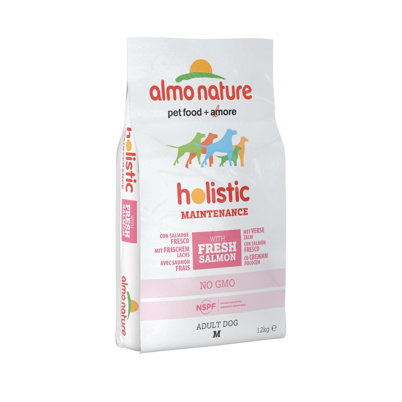 An image of Almo Nature Dog Dry Holistic Medium with Salmon