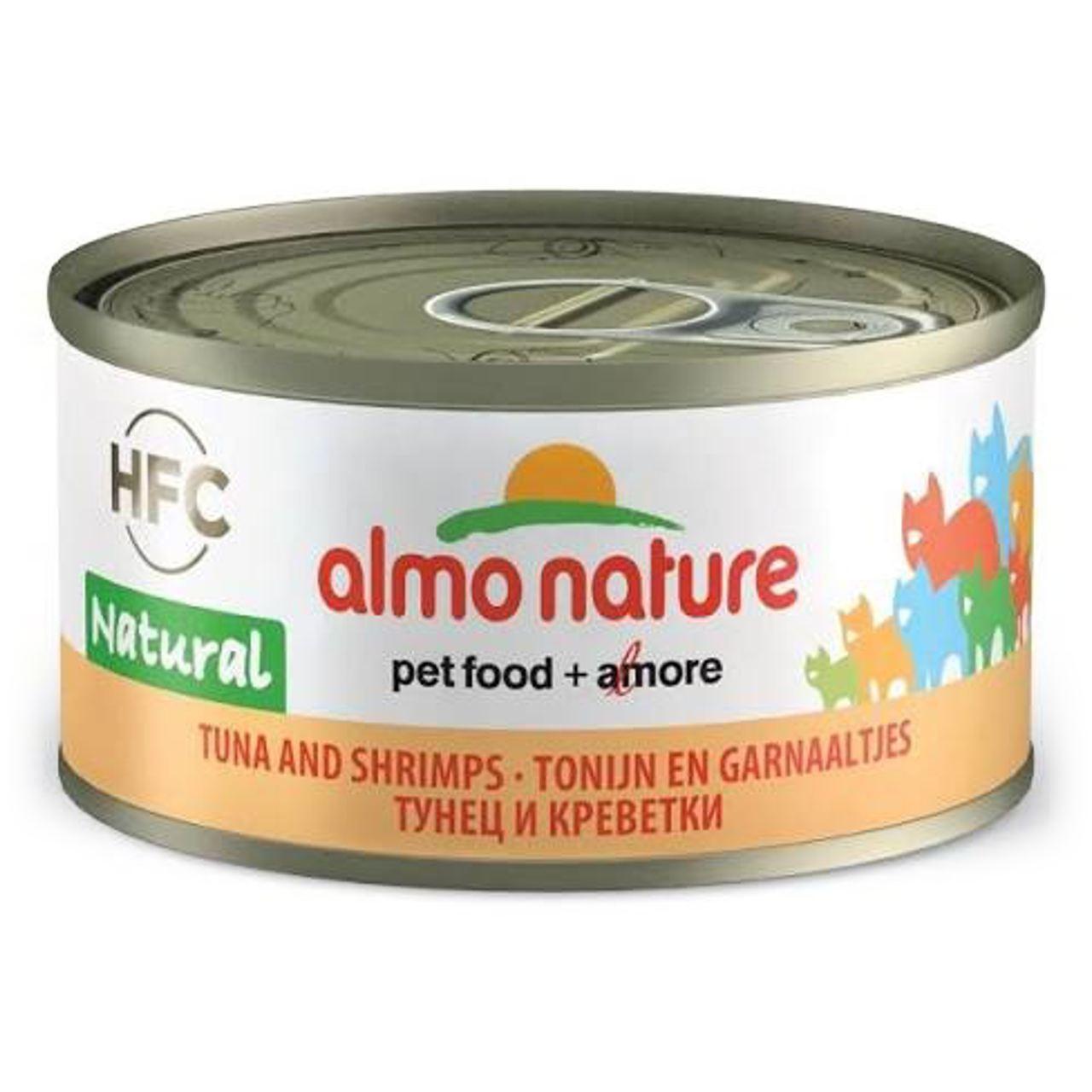 An image of Almo Nature HFC Natural Cat Tin - Tuna and Shrimps