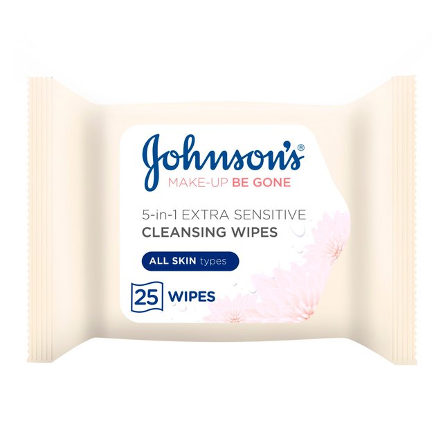 Johnson’s Make Up Be Gone Extra-Sensitive Wipes, 25 Per Pack