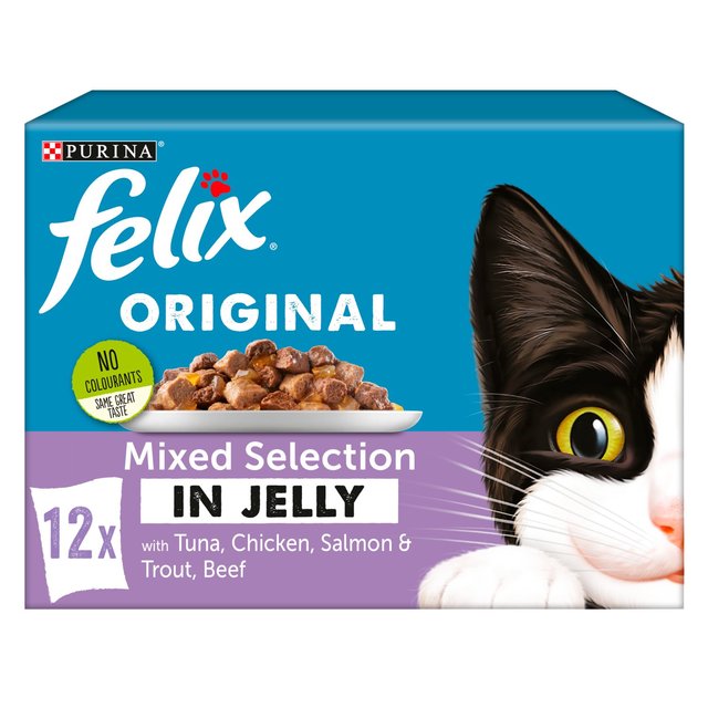 Felix STD Felix Cat Food Mixed Selection in Jelly, 12 x 100g