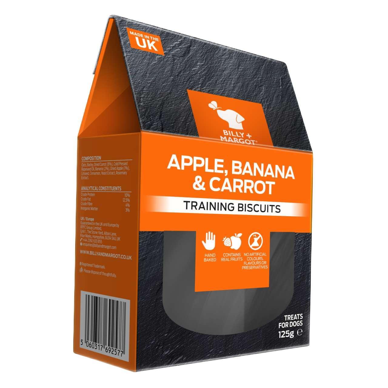 An image of Billy + Margot Apple, Banana & Carrot Nutritious Dog Training Biscuits