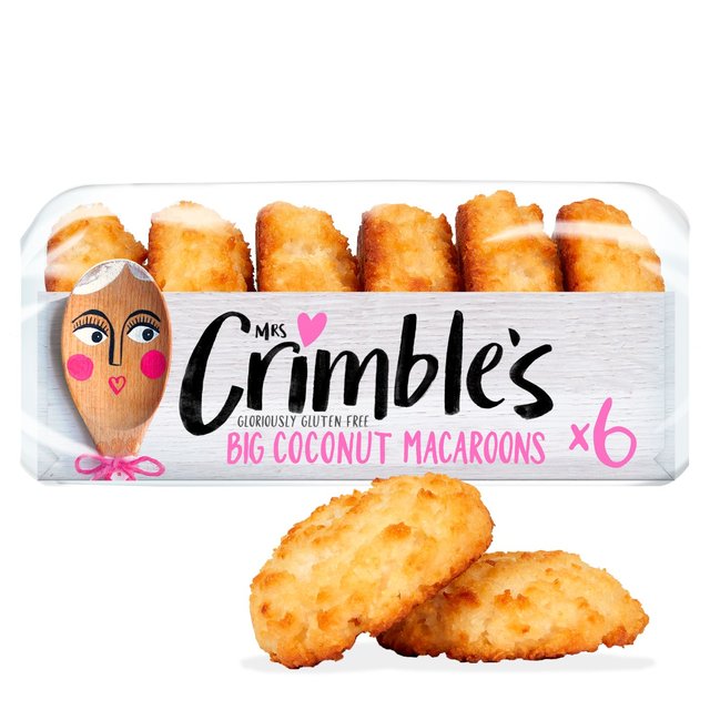 Mrs Crimble’s Gluten Free 6 Large Coconut Macaroons, 180g