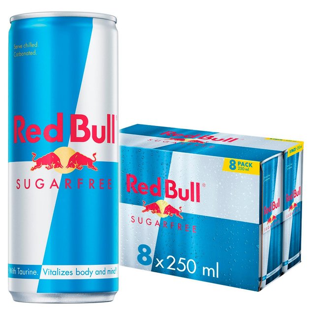Red Bull 8x250ml Sugar Free Energy Drinks, 8 x 250ml